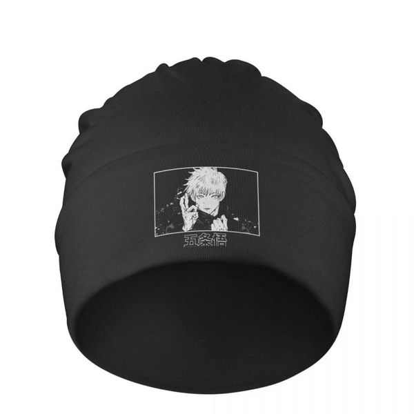 

beanies jujutsu kaisen incantation skullies gojo satoru infinity essential knitted warm bonnet hats men women's ski cap