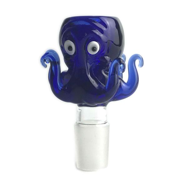 14mm 18mm ciotola vetro polpo stile narghilè spesso ciotole in vetro pyrex con colorato tabacco blu erba acqua bong tubi di fumo