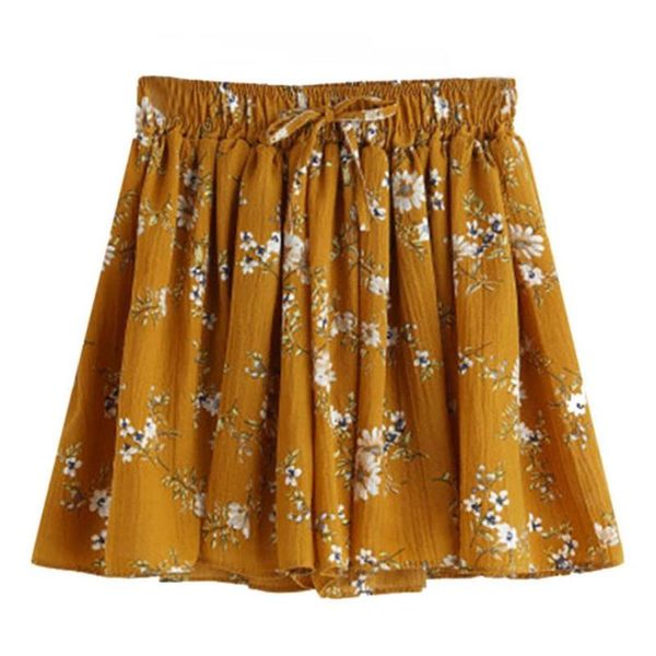 

women's shorts women womens floral print mid waist elastic loose ringer, White;black