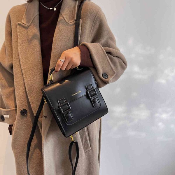 

soft leather texture small bag women's 2021 autumn winter backpack foreign style versatile ins portable messenger