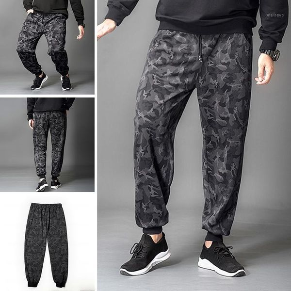 

men's pants add fat to increase casual 2021 spring stretch sports brother loose tide plus size, Black