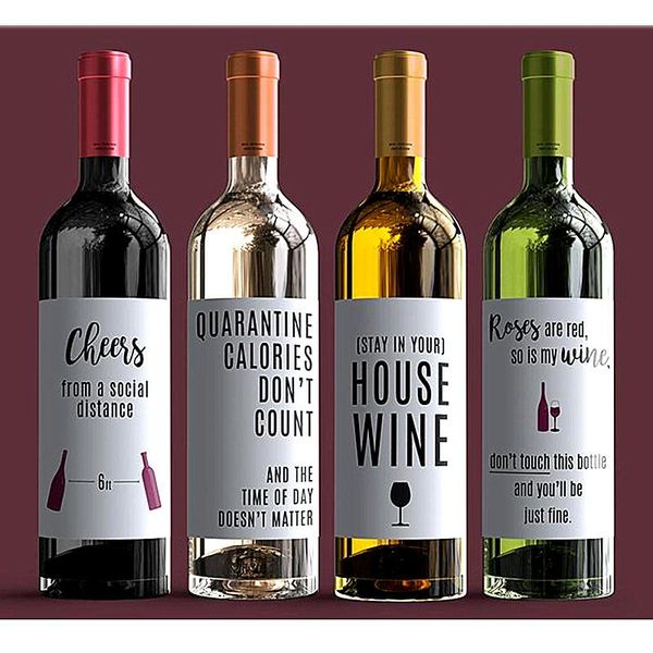 

wall stickers custom social distancing wine bottle label,funny quarantine,birthday alone,stay home,mutual encouragement and comfort gifts