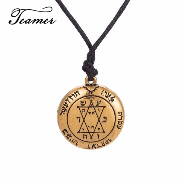 

teamer religious symbols wiccan charm zinc alloy pendant adjustable rope chain necklace antique silver color necklaces