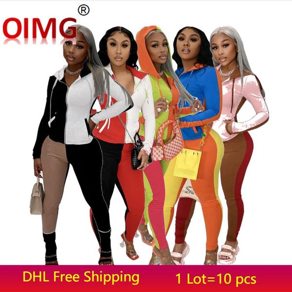 

women's two piece pants fall winter women tracksuits patchwork jacket leggings set plus size 2x outfits long sleeve hoodie+pants suits, White