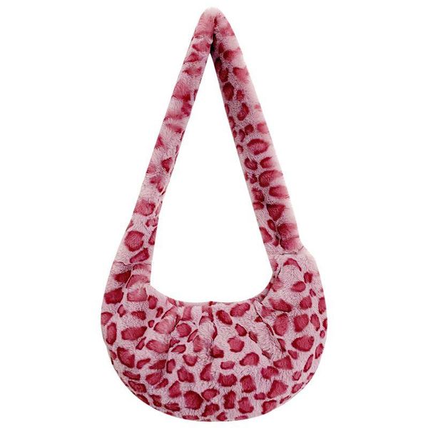 

evening bags leopard fluffy sling shoulder sac bandoulière plush crossbody for women schoudertas dames messenger bag umhängetaschen