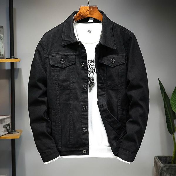 

men's jackets 2021 black denim jacket youth autumn simple pure, Black;brown