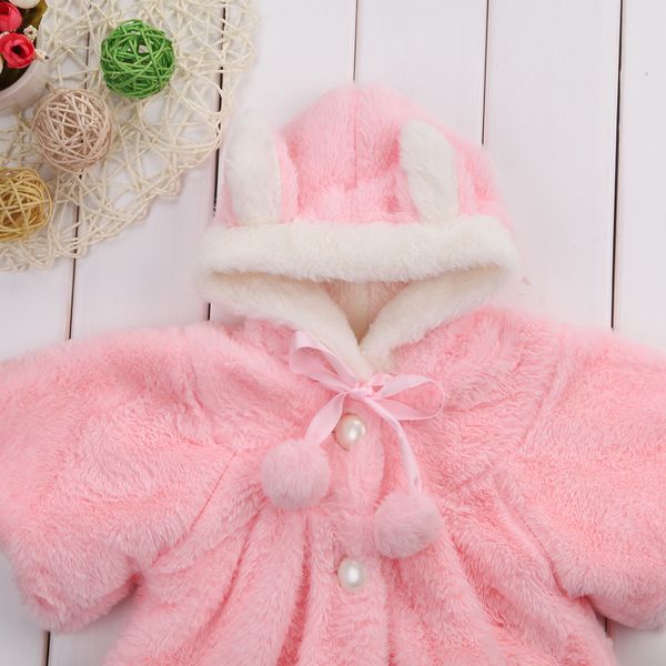 

winter warm girl clothes newborn kid baby girl fur coat cloak jacket snowsuit outerwear clothes age 0-4t, Blue;gray