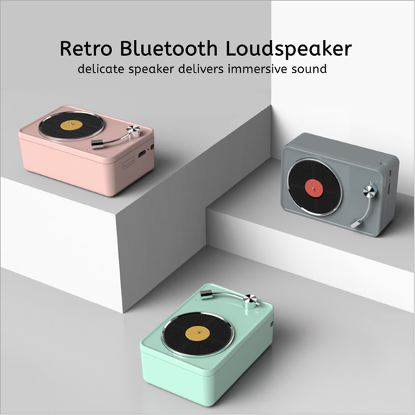 

portable speakers retro record player loud speaker fm radio bluetooth usb mp3 disk music remote control stereo home
