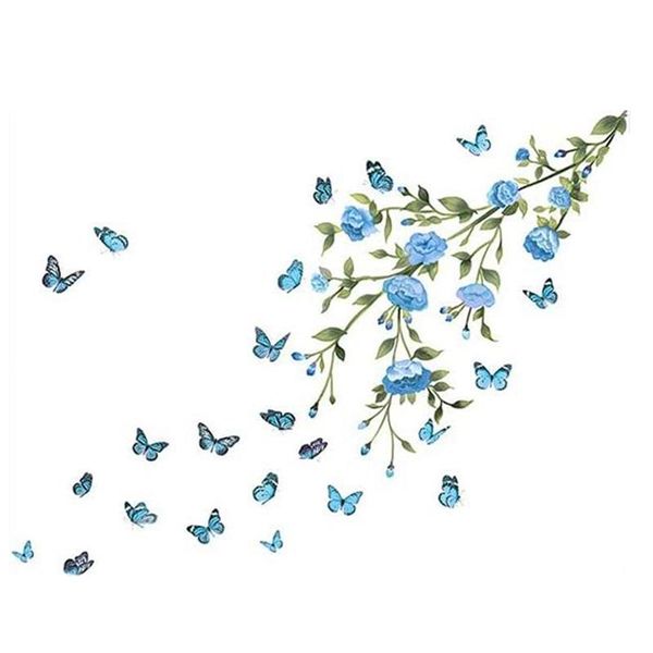 

wall stickers flowers and butterflies art decals self-adhesive murals decor for home bedrooms living room
