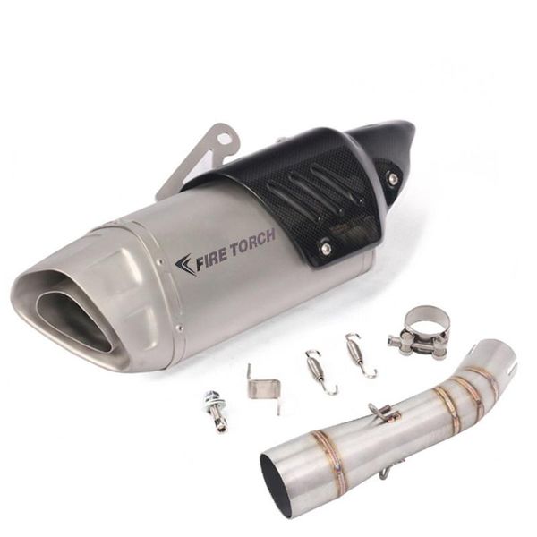 

exhaust pipe system motorcycle slip for benelli 502c modified mufflers and middle link carbon fiber tip inlet universal