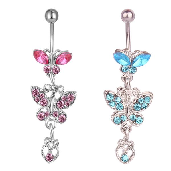 

d0108 bowknot belly navel ring mix colors, Silver