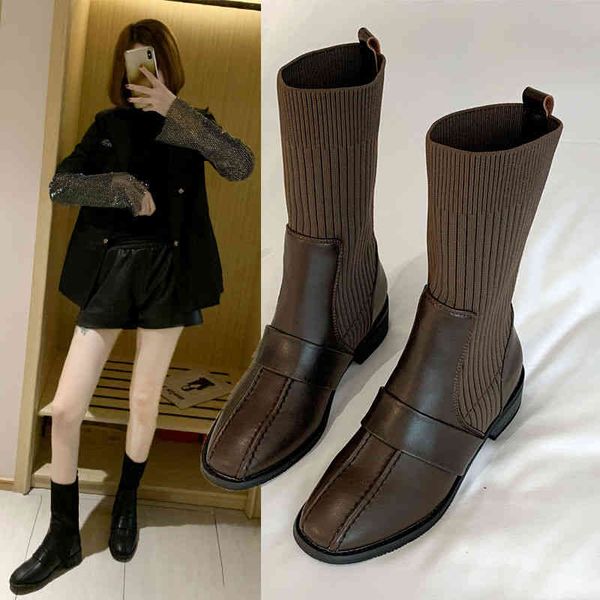 

dress shoes british short boots for autumn and winter, ladies'shoes of luxury, low pipe, knitted or crocheted 49un, Black