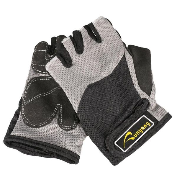 

sports gloves 1 pair/set anti-slip half finger fitness weight lifting protect wrist gym training fingerless sport, Black