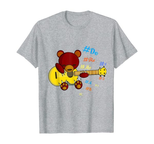 

cute bear playing guitar t shirt, White;black