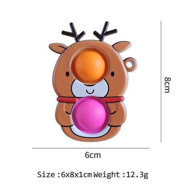 

novel cartoon fidget sensory partys toy bubbles push bubble key ring snowmen santa clause reindeer elk christmas xmas tree dog ld61016