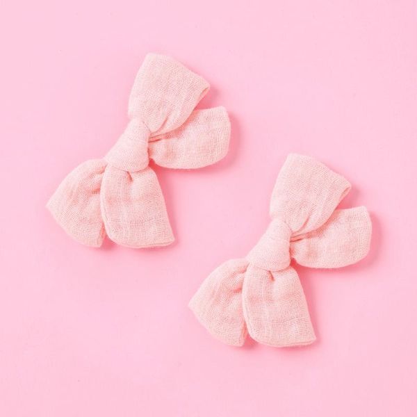 

hair accessories muslin baby girl clips infant bow hairpin cotton linen princess grampo de cabelo spinki do wlosow haarklem, Slivery;white