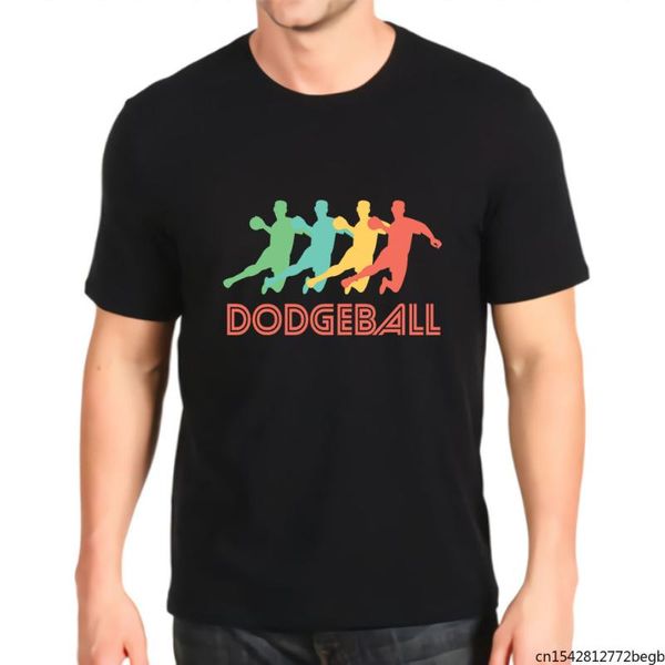 

men's t-shirts retro dodgeball art t shirt, White;black