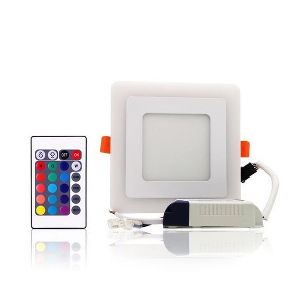 

design white+rgb 3 models led panel light rgbw ultra thin recessed acrylic 6w 9w 16w 24w lamps ceiling lights