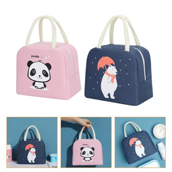 

dinnerware sets 2 pcs lunch bags cartoon simple bento (dark blue)