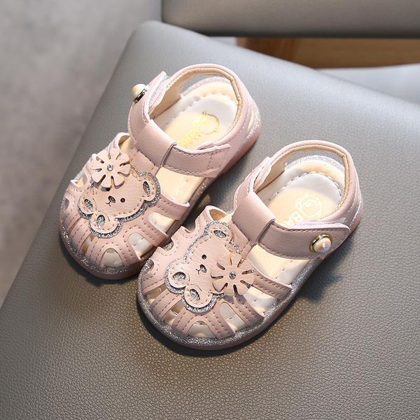 

sandals children's bear spring autumn shoes kids princess girls soft bottom non-slip sweet casual, Black;red