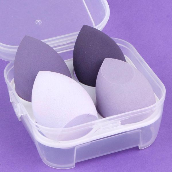 

sponges, applicators & cotton 4pcs cosmetic puff powder with storage box women's makeup puffs foundation sponge blender face water-drop