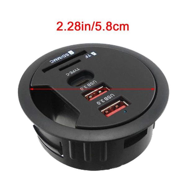 

hubs f19e eu us mount in desk usb 3.0 type c hub tf/sd card reader adapter for lappc