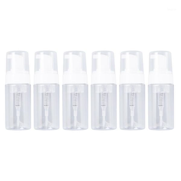 

storage bottles & jars 6pcs 100ml pump bottle foaming cosmetic dispenser for shampoos facial cleanser liquid soap (transparent)