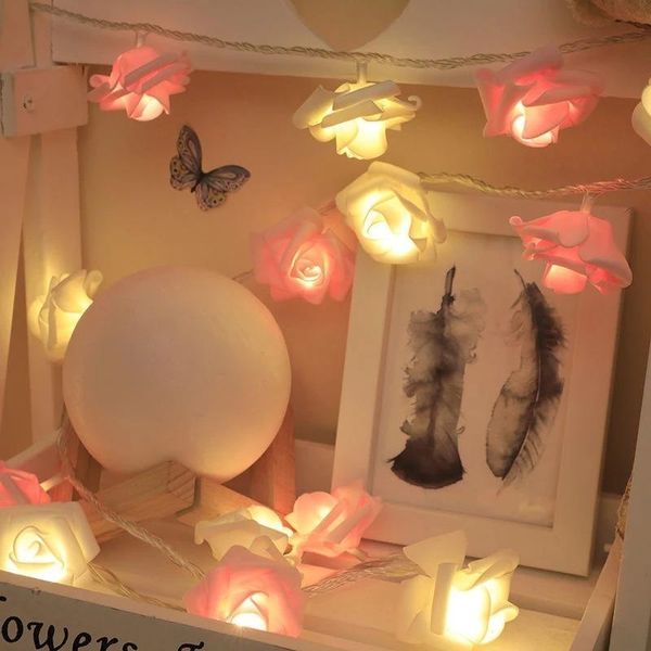 

strings led-schuim rozenkrans lantaarn meisje vakantie decoratie ster licht valentijnsdag voorstel arrangement roos string