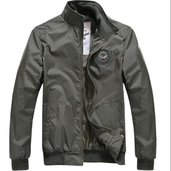 

men's jackets spring bomber men vintage us army logo military jacket quilted autumn casual clothing 2021 korean fashion, Black;brown