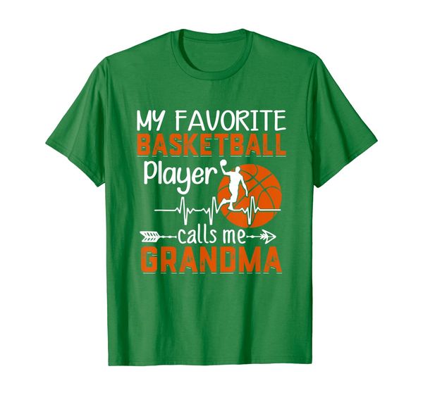 

my favorite basketball player calls me grandma gift t-shirt, White;black