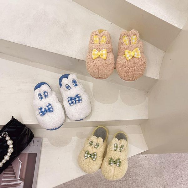 

slippers shoes plush for adults low slipers women butterfly-knot lady luxury slides fur 2021 soft girl designer flat autumn with, Black