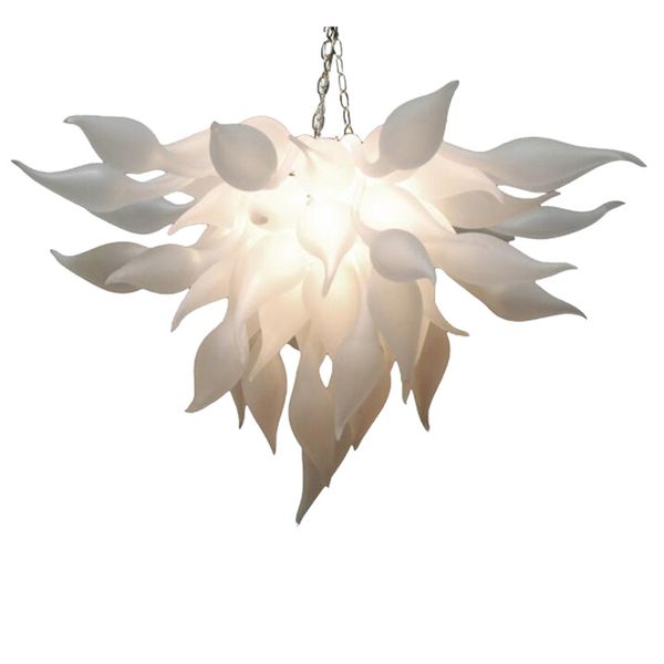 

hand-blown glass crystal chandelier led art pendant lamps white w80xh40cm indoor lighting modern living room decoration-w