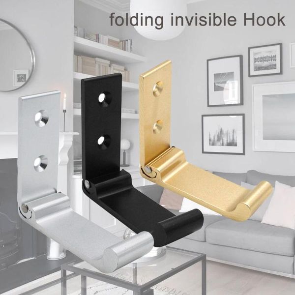 

hooks & rails 1pc wall mounted foldable stand coat hook keys towel hanging kitchen bathroom home accessories aluminum folding hange