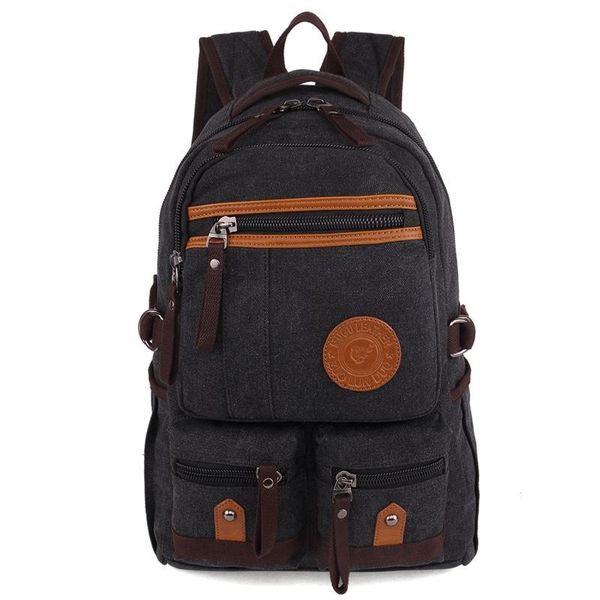 

backpack large capacity travel bag canvas shoulders schoolbag lapnotebook rucksack
