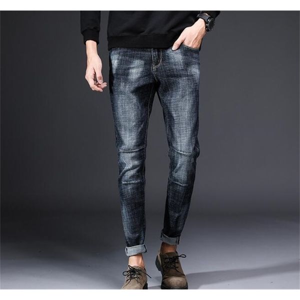 

popular new design men's casual stretch spring thin jeans 210318, Blue