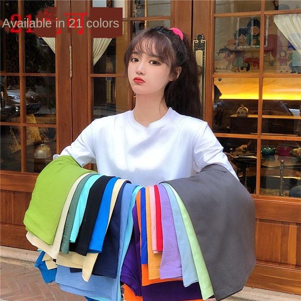 

women's t-shirt 21 colors summer loose women fashion o-neck short-sleeved casual thin harajuku streetwear hip-hop cool party top, White