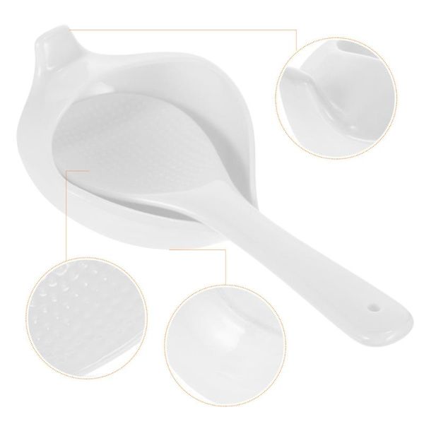 

spoons 2pcs spoon racks safe fork ladle holders tableware (white)