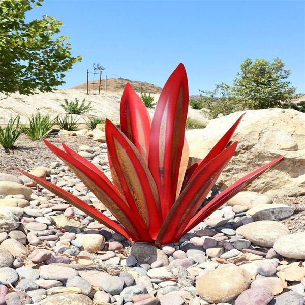 

31cm diy art tequila rustic sculpture garden decoration outdoor yard home decor, tuin decoratie, jardin, 9 leaves decorative flowers & wreat