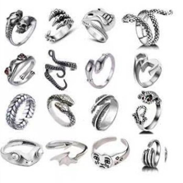 

designer rings vintage animal frog snake pattern ring for women men femme statement retro punk hip hop biker finger party night club, Golden;silver