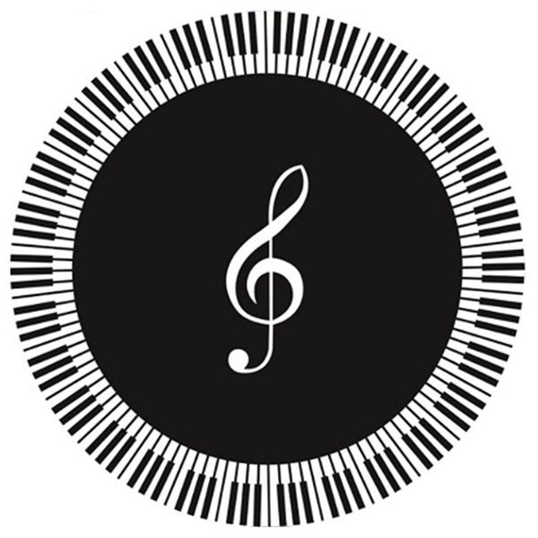

carpets carpet music symbol piano keys black white round non-slip home bedroom floor mat decoration