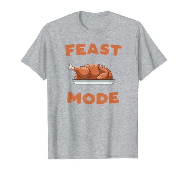 

feast mode turkey funny thanksgiving day gift t-shirt, White;black