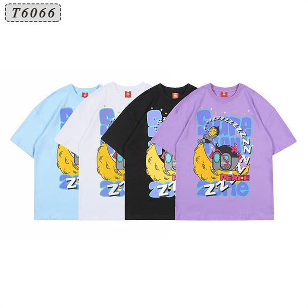 

men's loose print t-shirt short sleeve, White;black