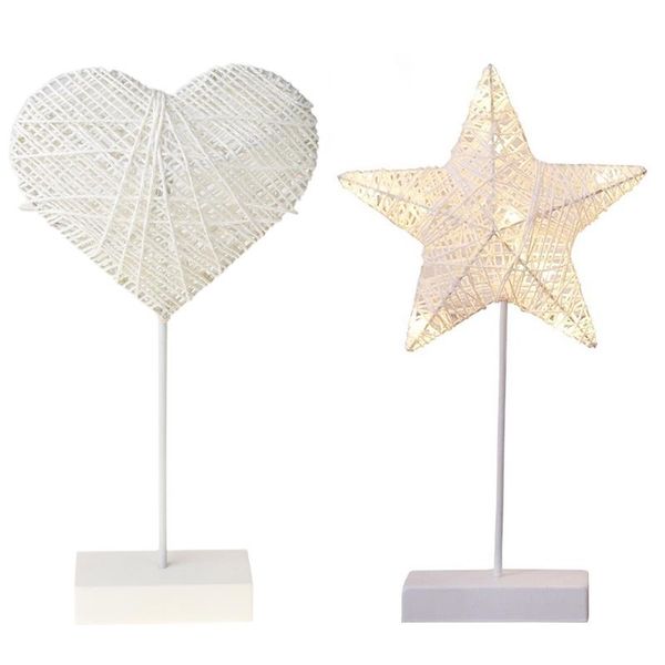 

downlights led table lamp bedside battery powered rattan heart/star creative birthday gift bedroom home bookroom decor