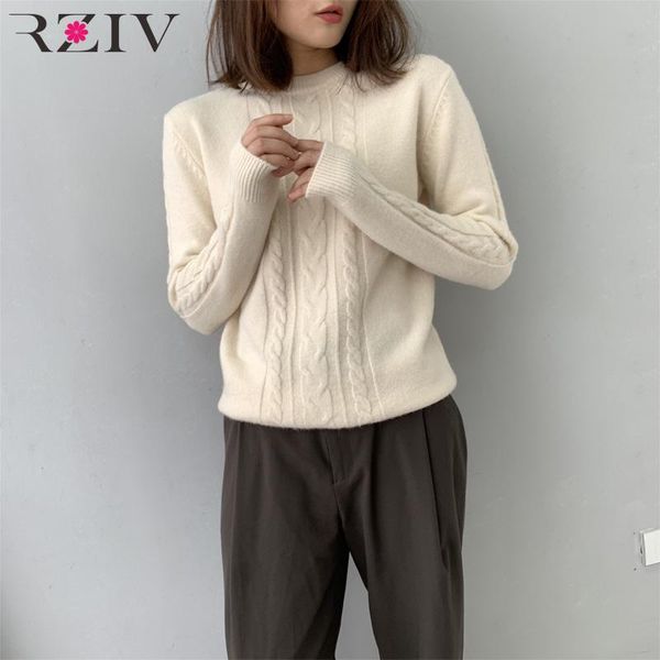 

women's sweaters rziv autumn and winter female solid color stand-up collar long-sleeved sweater casual, White;black