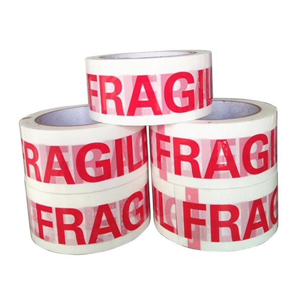 

roll 66 meters fragile red safety adhesive warning tapes diy sticker for goods packing accessories gift wrap
