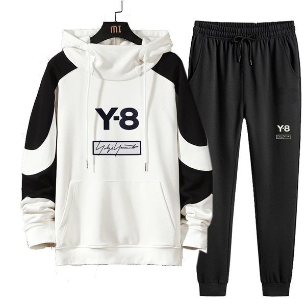 

men's gym tracksuit sport jacket suit set trousers jogging hoodies sweatsuits blazer train track walk jogger 2 colors & sweatshirts, Black