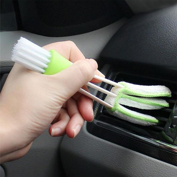 

car sponge air conditioner vent brush microfibre grille cleaner auto detailing blinds duster soft bristle wood handle
