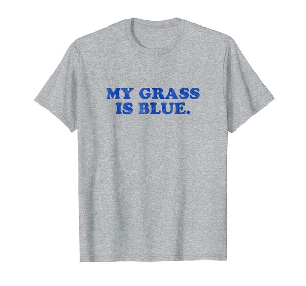 

my grass is blue - bluegrass fan retro typography t-shirt, White;black
