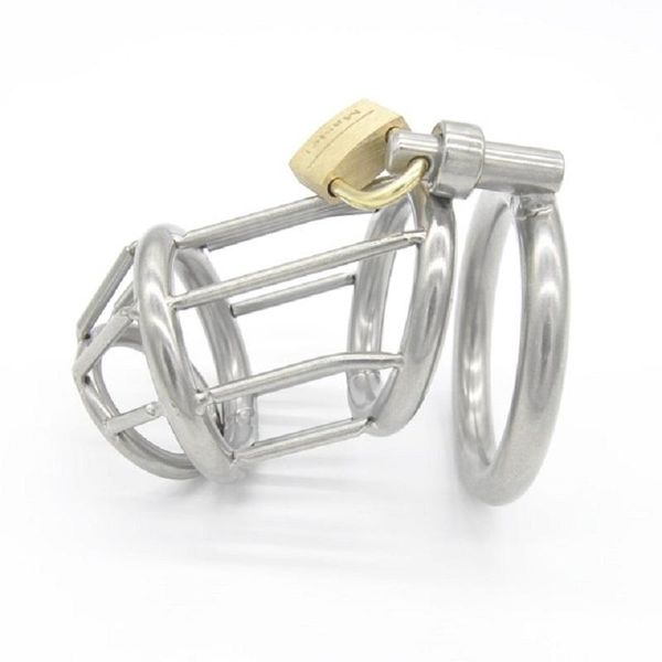 

cockrings stainless steel male chastity device cock cage metal penis ring standard locking belt bondage restraint toys for men cc045