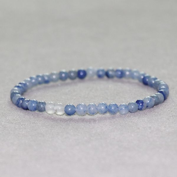 MG0039 Bracciale all'ingrosso con avventurina blu, mini braccialetto Yoga Mala con pietre preziose da 4 mm, nuovi gioielli di design per donne